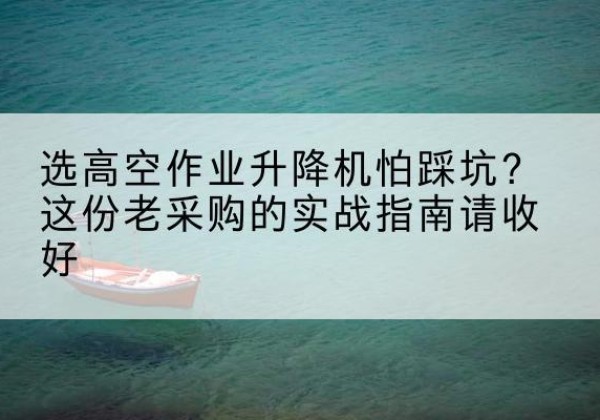 红谷滩高空作业升降机厂家推荐-选高空作业升降机怕踩坑？这份老采购的实战指南请收好